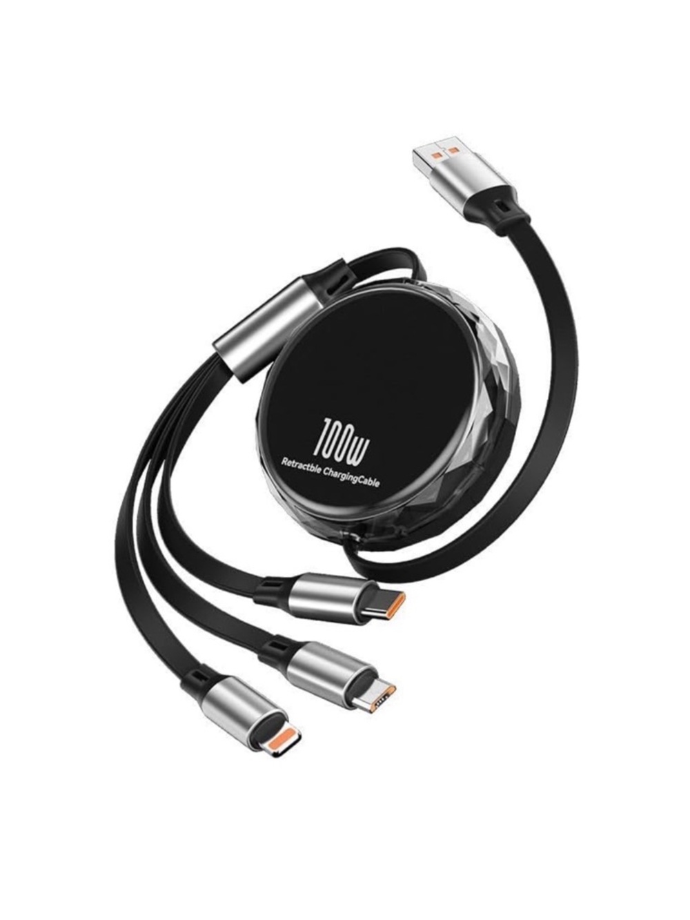 💞 New Retractable 3-in-1 USB-A to USB-C, Lightning, & Micro USB Charging Cable